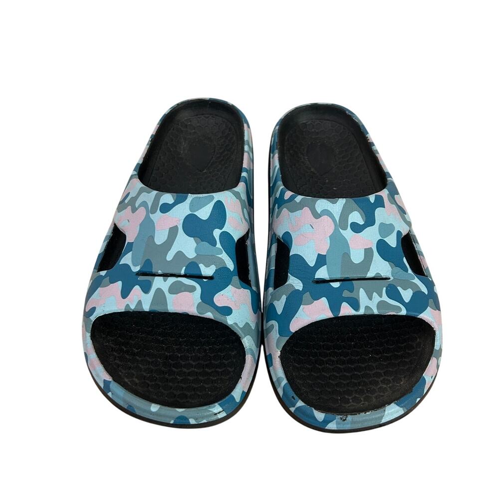 Spenco Women’s Fusion 2 Slide Sandals – Size 8 Blue Pink Camo Orthotic Comfort